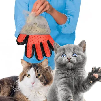 Четка за почистване на котки вълнени ръкавици ръкавици за грижа за котки ръкавици за отстраняване на козината на котките четка за почистване на кучета, Удобна четка за домашни любимци