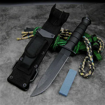 D2 Прав Нож с Висока Твърдост Японски самурайски Тактически Нож За Оцеляване В Джунглата, Спасителна Прав Нож За Оцеляване На Открито, Инструмент За Оцеляване