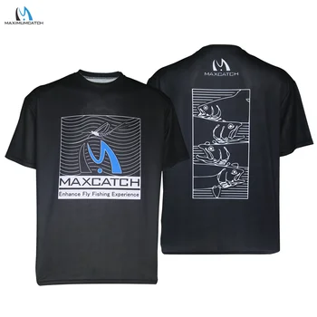 Maximumcatch 100% Памучен Тениска за Риболов риболов, летят, Мъжки Ежедневни Тениска с кръгло деколте, Базова Черна Градинска тениска, Размер M/L/XL
