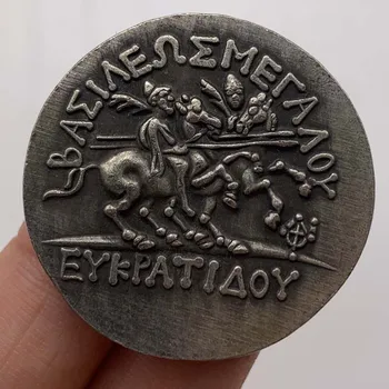Древногръцки Рицар 32 мм Античен Мед Старата Сребърен Медал Възпоменателна Монета на Иконата Коллекционный Подарък Ms01
