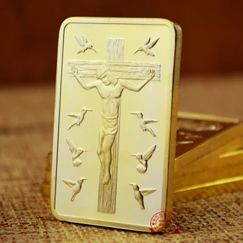 Кюлчета злато на Исус Христос Исус и Ангелът 1 унция Златна Реплика 999 кюлчета Злато В Кюлчета Християнска Събиране на Златни Монети, Бизнес Подарък