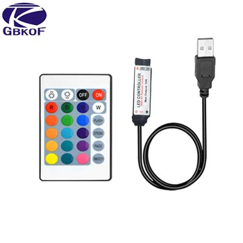 5 В-24 В USB RGB Led Контролер Bluetooth IR 3 клавишите 24 клавишите RGB LED Димер 4-Пинов USB Интерфейс За 5050 2835 RGB USB Led Лента Контрол