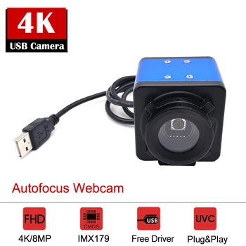 4K Full HD USB Уеб Камера С автоматичен Фокус За КОМПЮТЪР, 8-Мегапикселов Сензор IMX179, Широкоъгълен Обектив, Без Изкривяване За видео Конферентна връзка В Реално Време