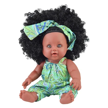 Китайската фабрика на Реалистични 12-Инчов африканските Черни Детски Кукли С Къдрава Коса За Деца
