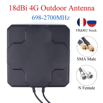 FR & BG Склад 18dBi Външна 4G LTE Антена с Висок Коефициент на усилване на 698-2700 Mhz Dual SMA Мъжки/N Жена За Усилвател Повторител на Сигнала на Рутера