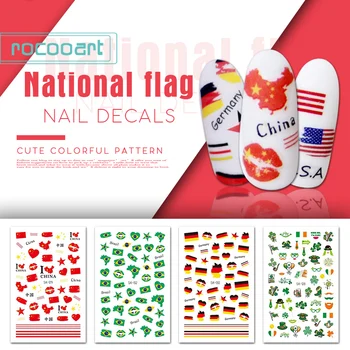 6 Различни Страни, Ирландия, Китай, Германия, Америка Бразилия Национален Флаг Красотата на Стикер За Нокти За Жени САМ Art Стикер За Нокти