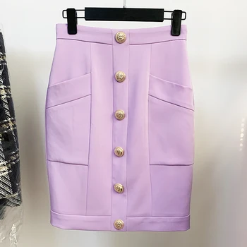 HIGH STREET най-Новите 2022 S/S Обзаведен Модерен дамски Панталон с джобове и копчета под формата на Лъв, украсена с джобове
