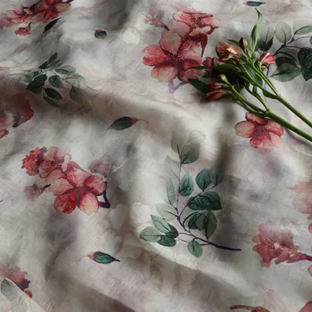 Висококачествена натурална чиста кърпа рами Цъфтежа и окраска цветове ушиване на дреха Материал ризи