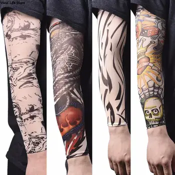 Ръката Топъл Скинове Протеивный Найлон Еластични Фалшиви Временни Татуировки Ръкави Дизайн На Тялото На Ръка Чорапи Татуировки Стръмни Мъжете Жените Татуировки