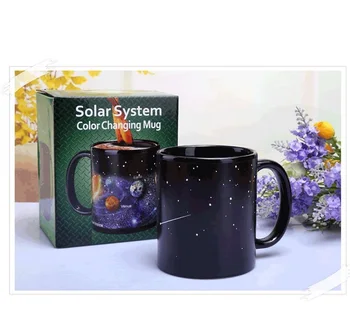 Слънчевата система Магическа Чаша С Промяна на температурата Чаша Топла вода, промяна на цвета Керамична чаша чаша Творчески подаръци MAZWEI