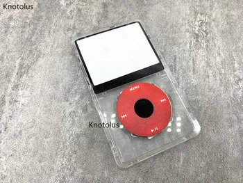 прозрачна пластмасова предна лицева панел на корпуса капак на корпуса червено колело черна централна бутон за iPod 5th 30gb video 60gb 80gb
