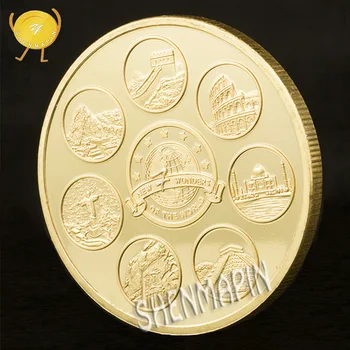 WR Седем Чудеса на света Възпоменателна Монета Нови 7 Монети на Световната история, Култура, Колекционерски Предмети, най-Добрият Коледен Подарък за Приятел