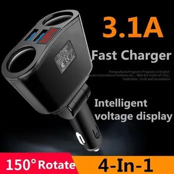 3.1 A Dual USB Зарядно за Кола С 2 Порта LCD дисплей 12-24 В Запалката Бързо Зарядно Устройство Адаптер за Захранване Автомобилен Стайлинг