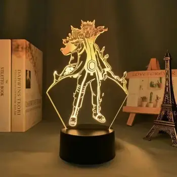 3D Led нощна светлина Аниме Наруто Узумаки Саске Какаши Декор За Детска Спалня лека нощ Итачи Аксесоари Фигурка на Наруто