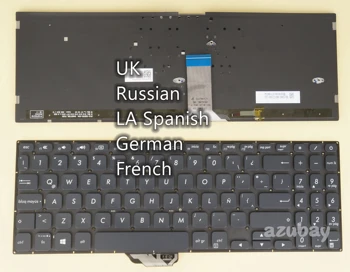 Британската Руската Латинска Испански, Немски Френска Клавиатура За ASUS Vivobook X530FA U530FA U530FN U530UA U530UF U530UN S530UA X557, С подсветка