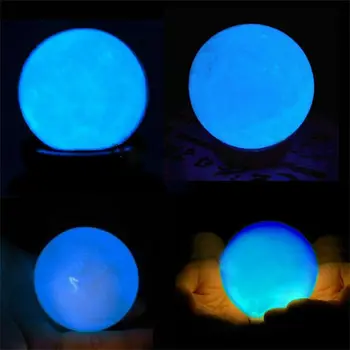 кораб камък топчета кристал кварц 50-100мм син на светлината светещи светещи с основание