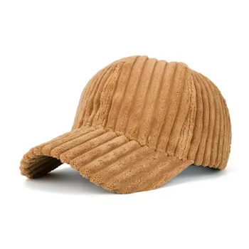 топло вельветовая зимни бейзболна шапка за спортове на открито, е удебелена бейзболна шапка, ежедневни однотонная раирана шапка на шофьор на камион, отломки от дропшиппинг
