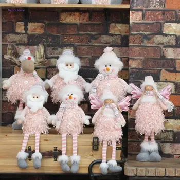 Коледни Седящи Кукли Дълги Крака На Дядо Коледа, Снежен Човек Елен Кукла Плюшени Играчки Подаръци