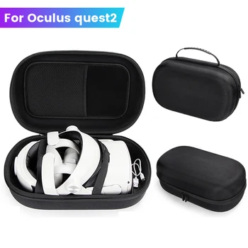 Чанта за съхранение на виртуална реалност за слушалки Oculus Quest 2, Твърд Пътна Чанта от EVA, Съвместим Елитен каишка T2 за Oculus Quest 2, Аксесоари