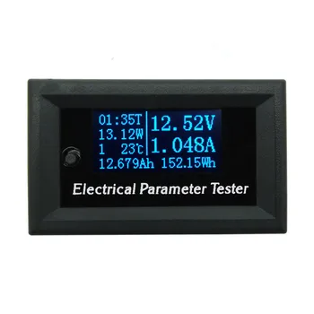 OLED 7-в-1 Ваттметр електромера Ксв Измерител на Електрически Параметри Напрежение Ток Време на Мощност Мощност Мощност, Температура, Тестер