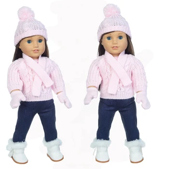 Светло розов Пуловер Костюм е подходящ за американската Момичета от 18 Инча американската момиче кукла Александър кукла дрехи и аксесоари за кукли най-добрият подарък