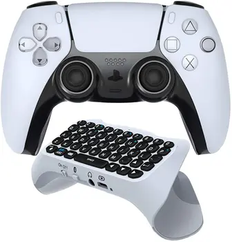 PS5 Безжична Мини Bluetooth Chatpad 3.0 Говорител Съобщение Детска Клавиатура Клавиатура с 3.5 мм Аудиоразъемом контролера на Playstation 5