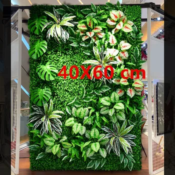 40X60 см 3D зелена изкуствено растение стенни панела килим, украса на сватбен фон парти градина билка цвете стена на открито на тревата