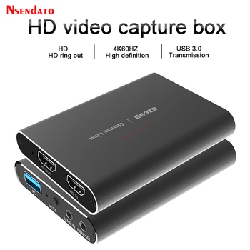 4K USB 3.0, HDMI Карта заснемане на видео 1080 P 60 кадъра в секунда Запис на HDMI на USB3.0 Аудио-видеозахват Live Board Стрийминг Устройство Plug Play