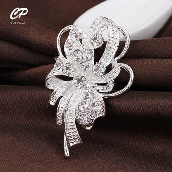 Универсална мода копринен шал обтегач перли, планински кристал, сватбена брошка сватбен корсаж с кристали брошка дамски