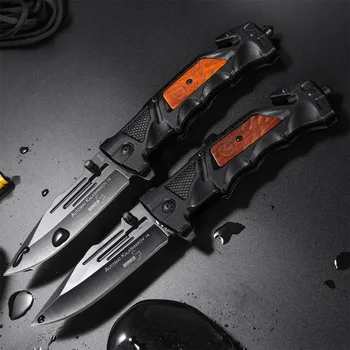 Висока Твърдост 7Cr17Mov Сгъваем Нож За Оцеляване На Открито на Ловни Ножове 59HRC EDC Джобен Нож Инструменти
