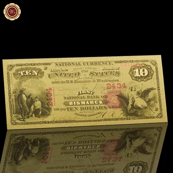 WR 1875 Година 10 щатски Долара Златна Фолио Банкноти са подбрани Америка Фалшиви Пари Безкасово Чрез Подпори Пари, Подарък за Мъже