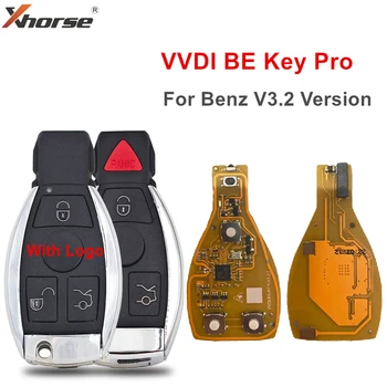 3/4 Бутона Xhorse VVDI BE Key Pro За Mercedes Benz V3.2 ПХБ Чип, дистанционно ключ Подобрена Версия на Smart 315 Mhz/433 Mhz
