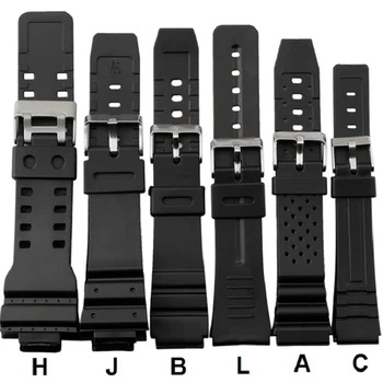 За Електронни Спортни Часовници Casio Каишка 16 мм, 18 мм, 20 мм и 22 мм Гумена Каишка за Часовник Casio G Shock Силиконов Гривна