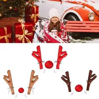 Коледни Рога Петнист Елен Носа Рог На Автомобила Украса На Колата Костюм На Елен Набор От Бижута За Камиони Коледа Празничните Подаръци За Партита