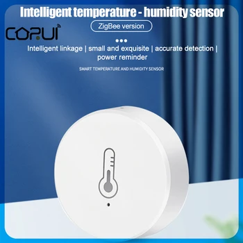 CoRui Sasha ZigBee Безжичен Сензор За Температура И Влажност На Въздуха Интелигентен Сензор За Цялата Къща Домашна Съобщение За Напомняне За Храненето На Точното Откриване На