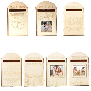 Направи си САМ Дървени Сватбени Аксесоари Пощенска Кутия Royal Mail Стил Сватбена Украса Пощенска Кутия, пощенски Картички, Кутии за Бижута Сватба