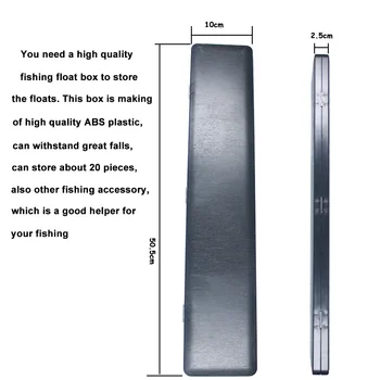 1 бр. Кутия за Риболовни Плувки ABS Пластмаса Черна Кутия L50.5 X W10 X H2.5 СМ Риболовни Принадлежности Принадлежности