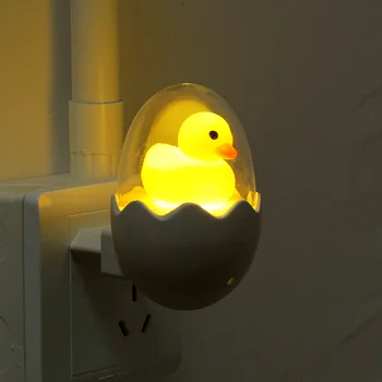 Жълто Яйце Патица Led нощна светлина Ac Адаптер 220 В, с Дистанционно Управление Сензор за Светлина Мультяшная Лампа Детска Спалня, Тоалетна Домашно Осветление