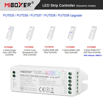 Miboxer Обновяване на 2,4 G Контролер Led лента 12 В 24 В Макс 12A Одноцветный/CCT/RGB/RGBW/RGB + CCT Подсветката на Лентата Димер с дистанционно управление