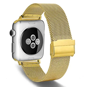 Миланската Каишка за часовник Apple Watch 38 мм 42 мм от Неръждаема Стомана, Златен Женски Мъжки 40 мм 44 мм Гривна Каишка за iwatch 1 2 3 4 5