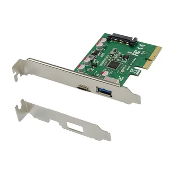 Такса за разширяване на PCIe към USB 3.1 Type A + Type C 10 gbps ASMedia ASM1142
