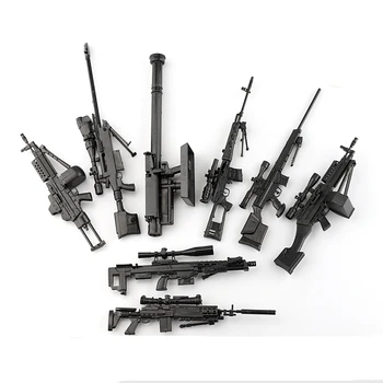 1/6 Мащаб Пластмаса Оръжие Военен Модел MK14 SVD DSR-1 Снайпер TAC-50 M46 4D Пистолет Модел Играчки за 12 