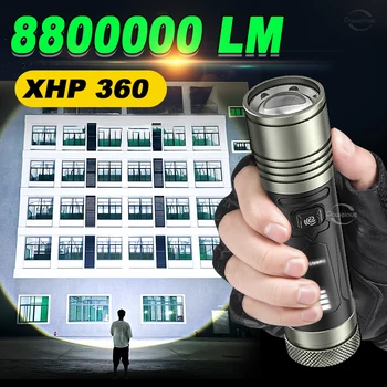 Супер XHP360 Мощен Led Фенерче XHP50 Висока Мощност Лампа, Акумулаторна батерия Тактически Фенер 18650 Usb Къмпинг Ръчен Фенер
