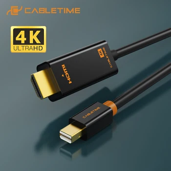 CABLETIME Mini Displayport към HDMI Кабел 4 КЪМ/HD Thunderbolt 2 Мини Дисплей Порт, Адаптер, Кабел За MacBook Air Mini DP към HDMI C054