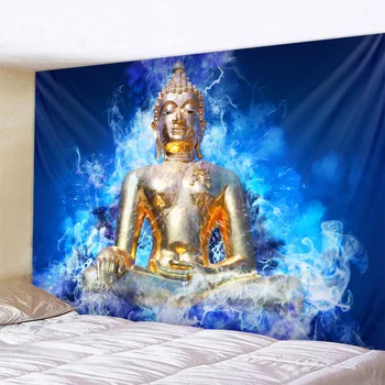 Индийски Буда Гоблен Медитация Чакра Стенен Йога Мандала Кошмарен Декор На Стената На Стаята Бохо Начало Декор На Фона На Плат