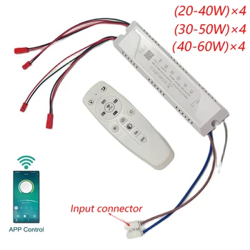 Диммируемый интелигентен led драйвер трансформатор полилеи 2.4 G на дистанционното управление и приложение за управление на захранването могат да се използват за два цвята led лента