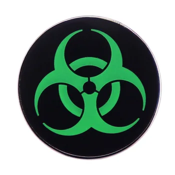 Иконата За Брошка Игла Зелен Знак За Биологична Опасност Эмалевые Брошки Мода Эмалевая Брошка Бижута