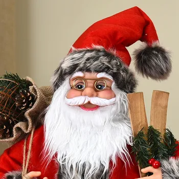 45 см Височина Традиционна Фигурка на Дядо Коледа Навидад, Стои Статуя на Дядо Коледа за Коледа Интериор, Настолна Полк, Украса, Коледни Подаръци
