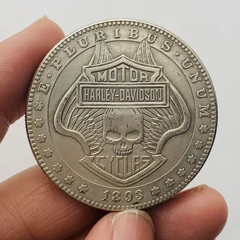 1893 Блуждающая Монета Череп С Крила На Ангел Сребърно Покритие Айде Са Подбрани Монета За Подарък Щастлив Предизвикателство Монета