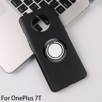 за OnePlus 7T Задната Пръстен на Притежателя Скоба Калъф За вашия Телефон, Калъф за Телефон TPU Меки Силиконови Калъфи за OnePlus 7T 6,55 